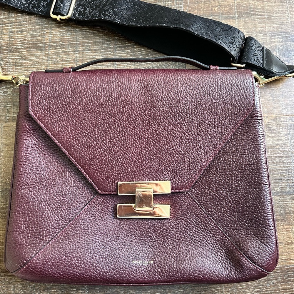 DeMellier London Berling Burgundy Leather crossbody Bag